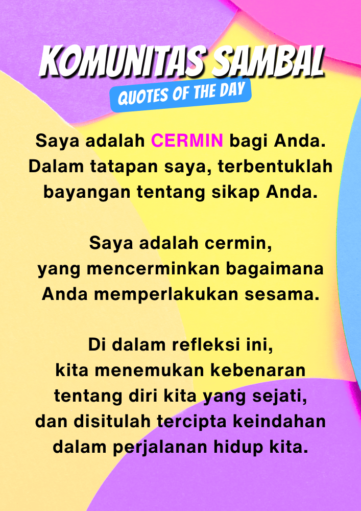 KOMUNITAS SAMBAL - Solidaritas Anak Muda Berbasis Ahlak dan Loyalitas cermin