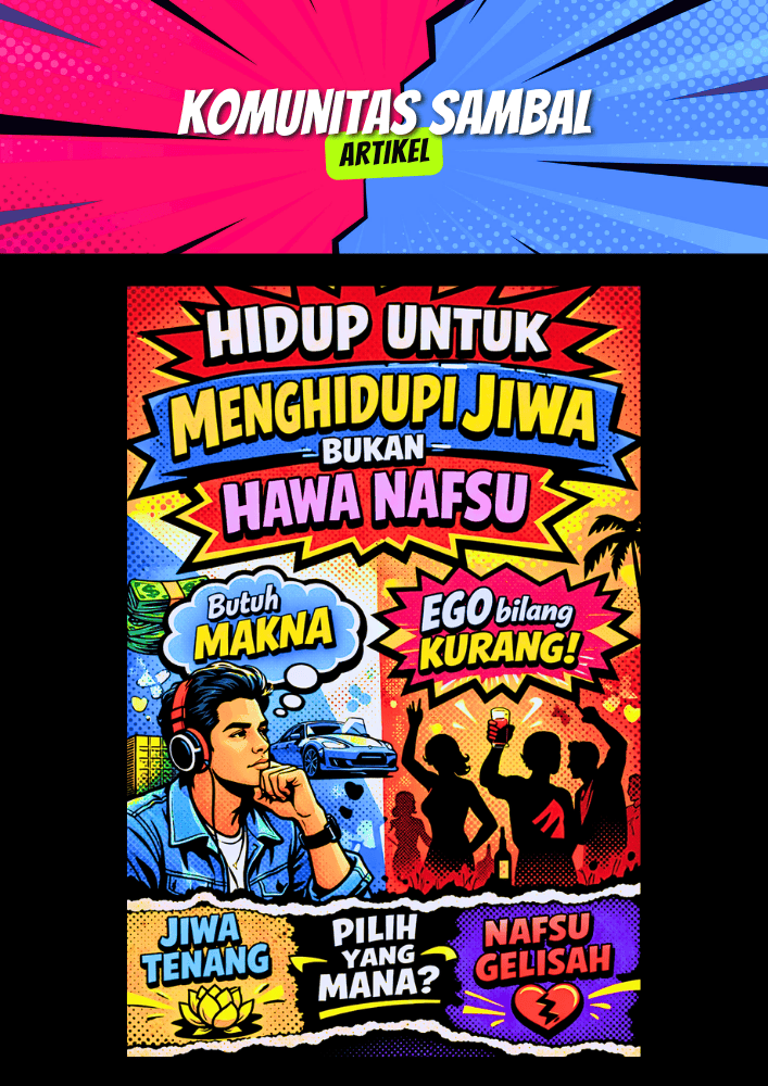 KOMUNITAS SAMBAL - Solidaritas Anak Muda Berbasis Ahlak dan Loyalitas Hidup untuk Menghidupi Jiwa, Bukan Hawa Nafsu
