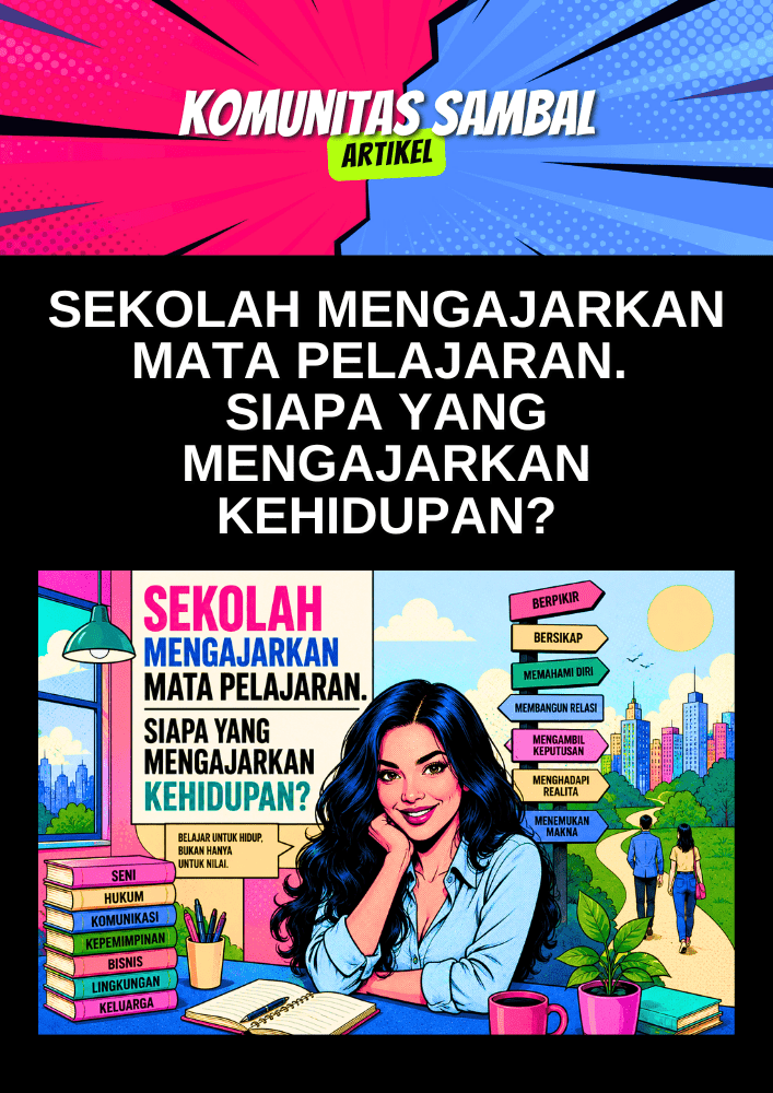 KOMUNITAS SAMBAL - Solidaritas Anak Muda Berbasis Ahlak dan Loyalitas Sekolah Mengajarkan Mata Pelajaran. Siapa yang Mengajarkan Kehidupan?